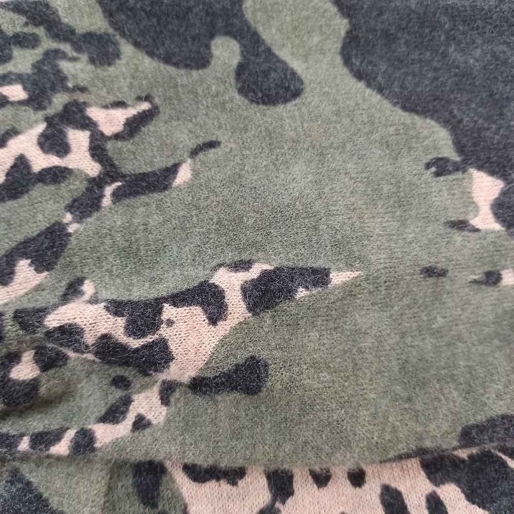 Zadig And Voltaire Brume Cp Cashmere Pullover Size M Camouflage Animal Printed - Picture 13 of 16